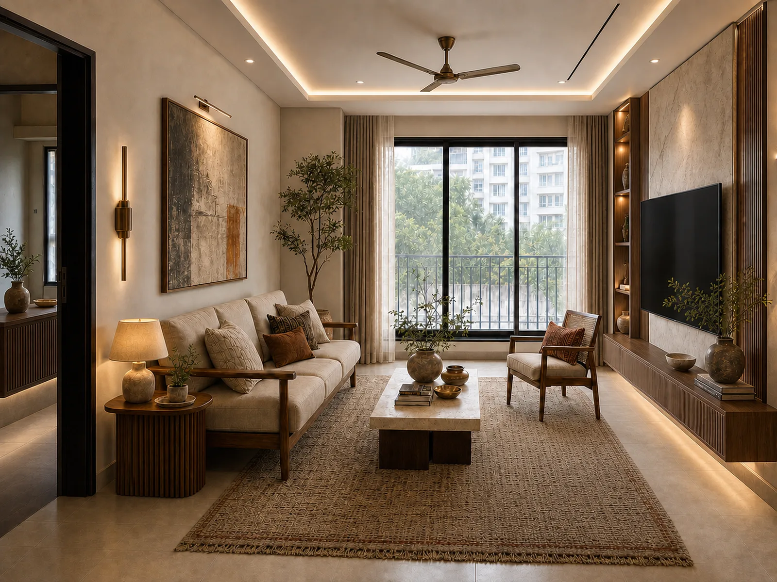 The same living room after the Houspire 3D plan