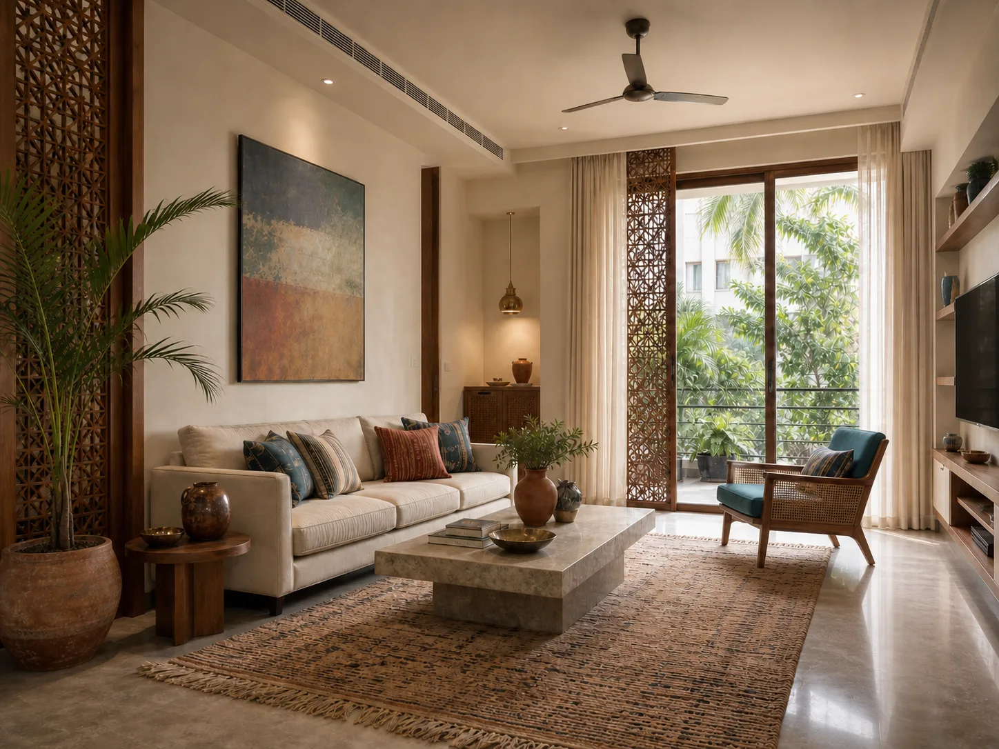 Living room — photorealistic 3D render